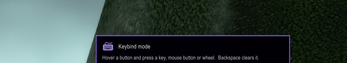 The keybind mode panel